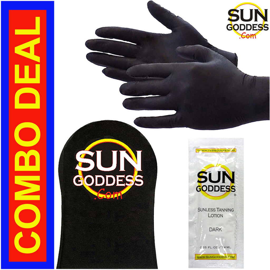 Self Tanning Gloves & Applicator Mitt with Tanning Lotion - Sun Goddess