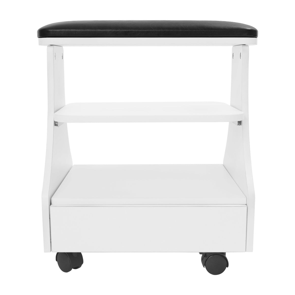 3-Tier Portable Salon Trolley Cart for Nails and Foot Care Black