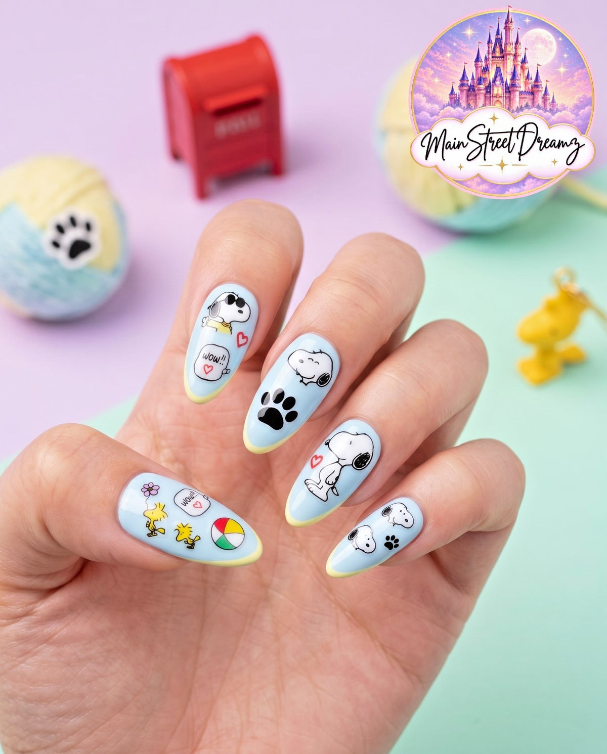 Snoopy 3D Nail Art Stickers - Peanuts Nail Decals for Manicure