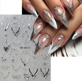 2Pcs Flower Rhinestone Nail Art Stickers 3D Self-Adhesive for Manicure