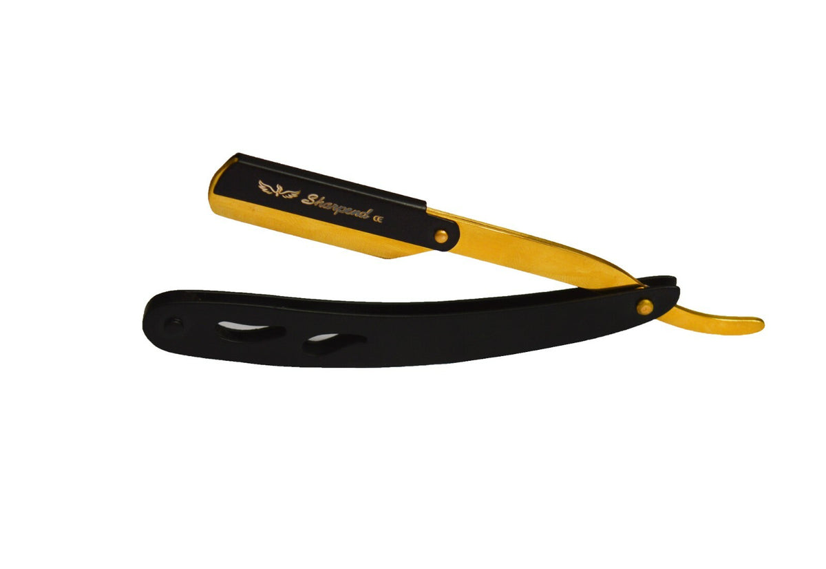 Gold 5.5 Inch Barber Hair Cutting & Thinning Scissors Set with Free Razor & Tweezer