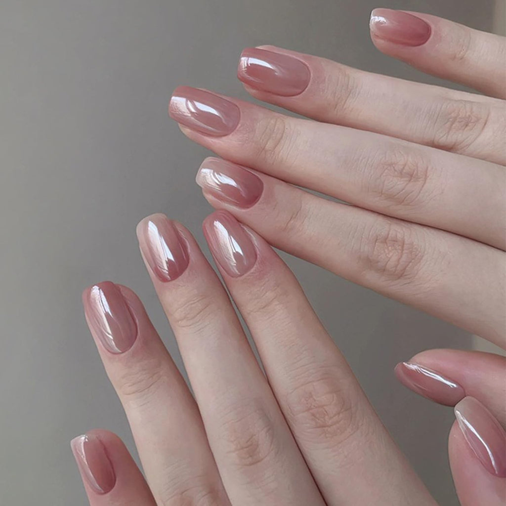 White Pearl Chrome Nail Powder for Gel Nails - Clear Glazed Donut Finish