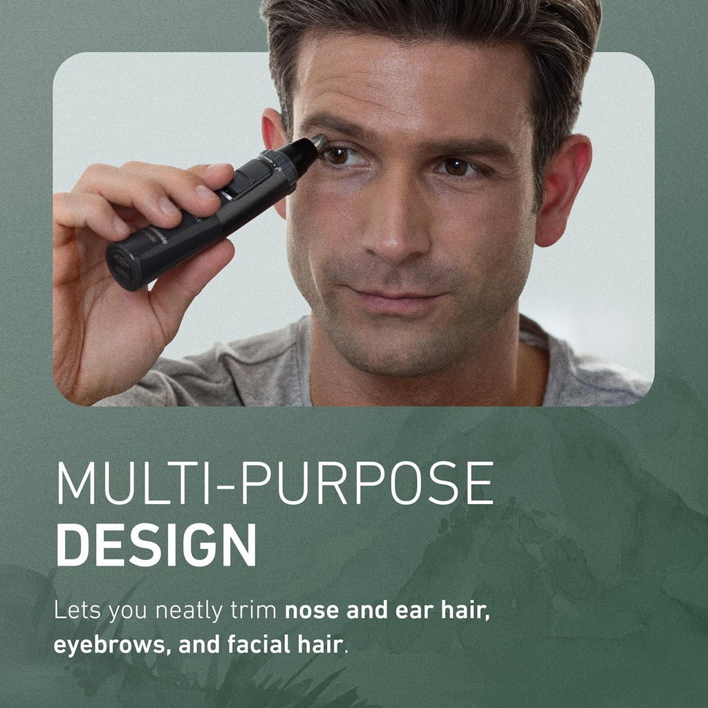 Men’s Waterproof Ear and Nose Hair Trimmer with Hypoallergenic Blades, Wet Dry Use