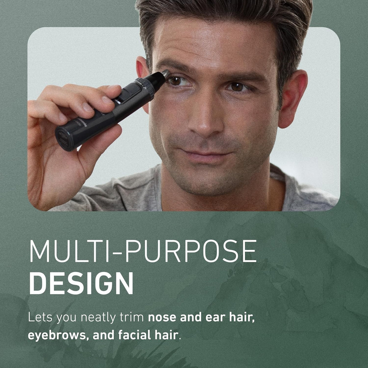 Men’s Waterproof Ear and Nose Hair Trimmer with Hypoallergenic Blades, Wet Dry Use