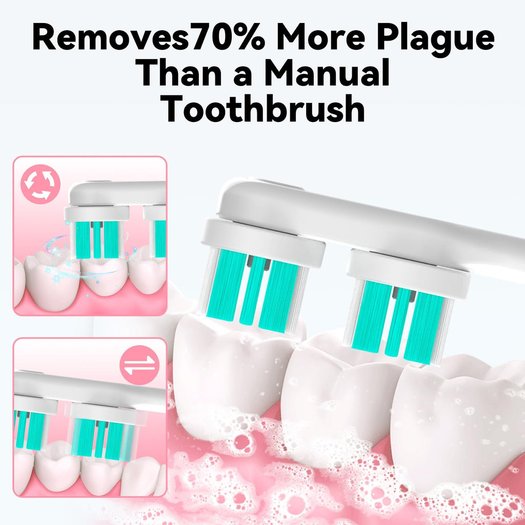 8 Pack Toothbrush Replacement Heads for Spinbrush Pro Clean White