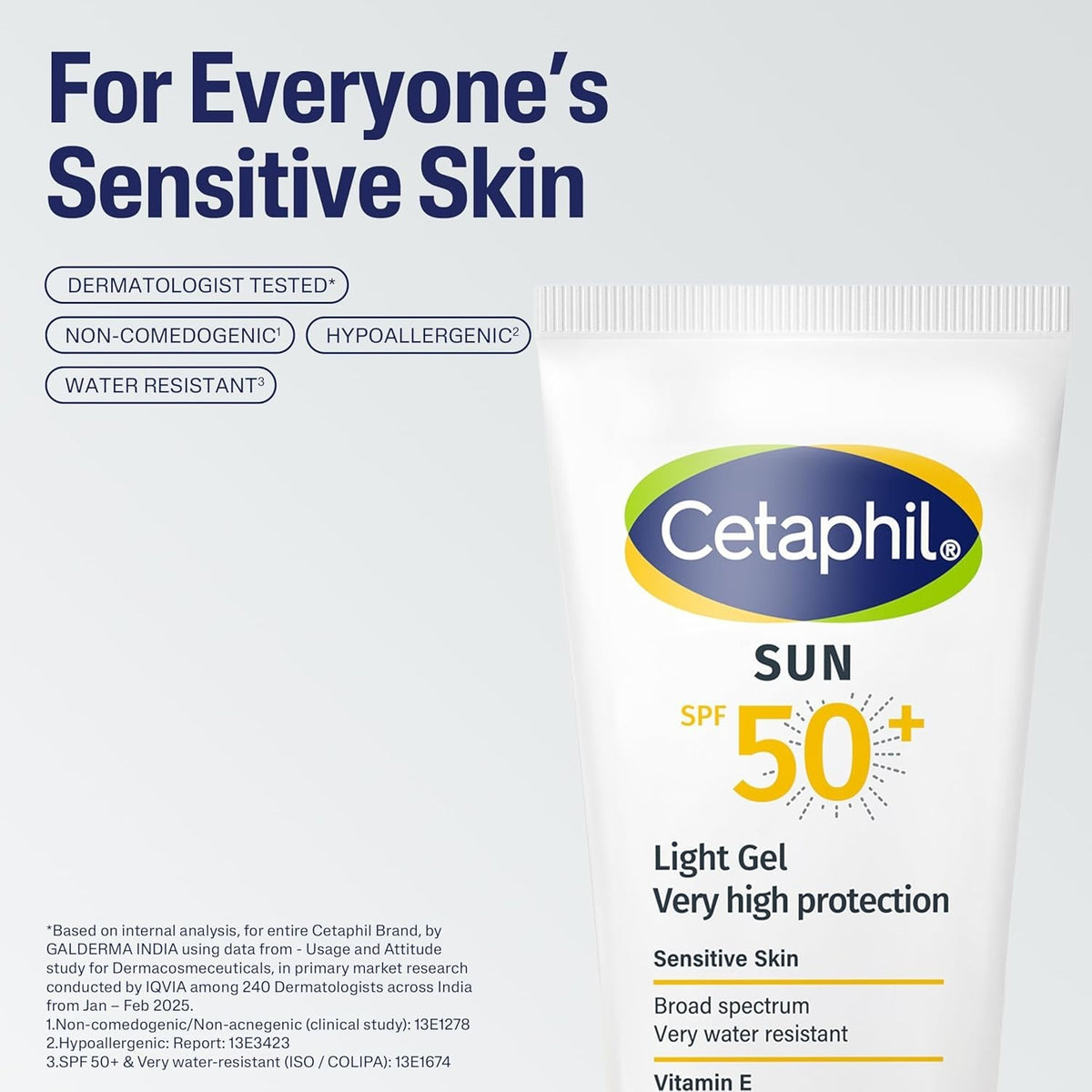 High SPF 50+ Sunscreen Gel for Sun Protection, Water & Sweat Resistant