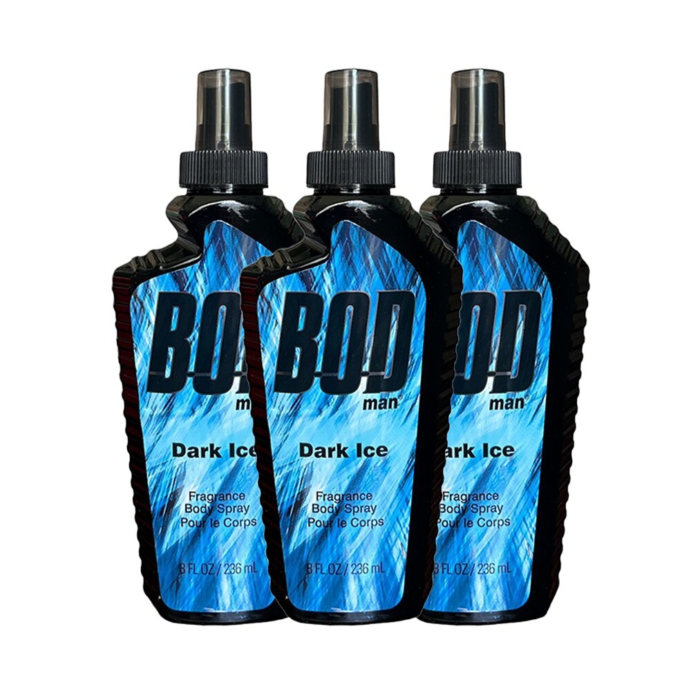 Bod Man Dark Ice Fragrance Body Spray - 8 Fl Oz, Pack of 3