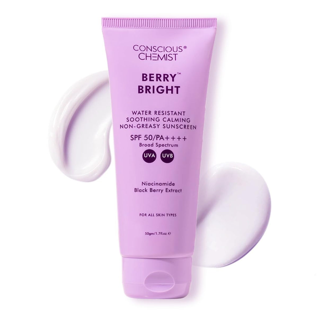 SPF 50 Sunscreen with Berry Bright & Antioxidants - Light Dewy Finish, Pore Tightening