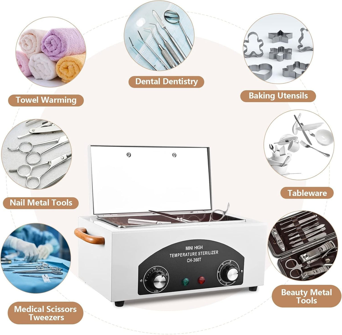 1.5L Dry Heat Sterilizer with Overheat Protection for Salon Tools