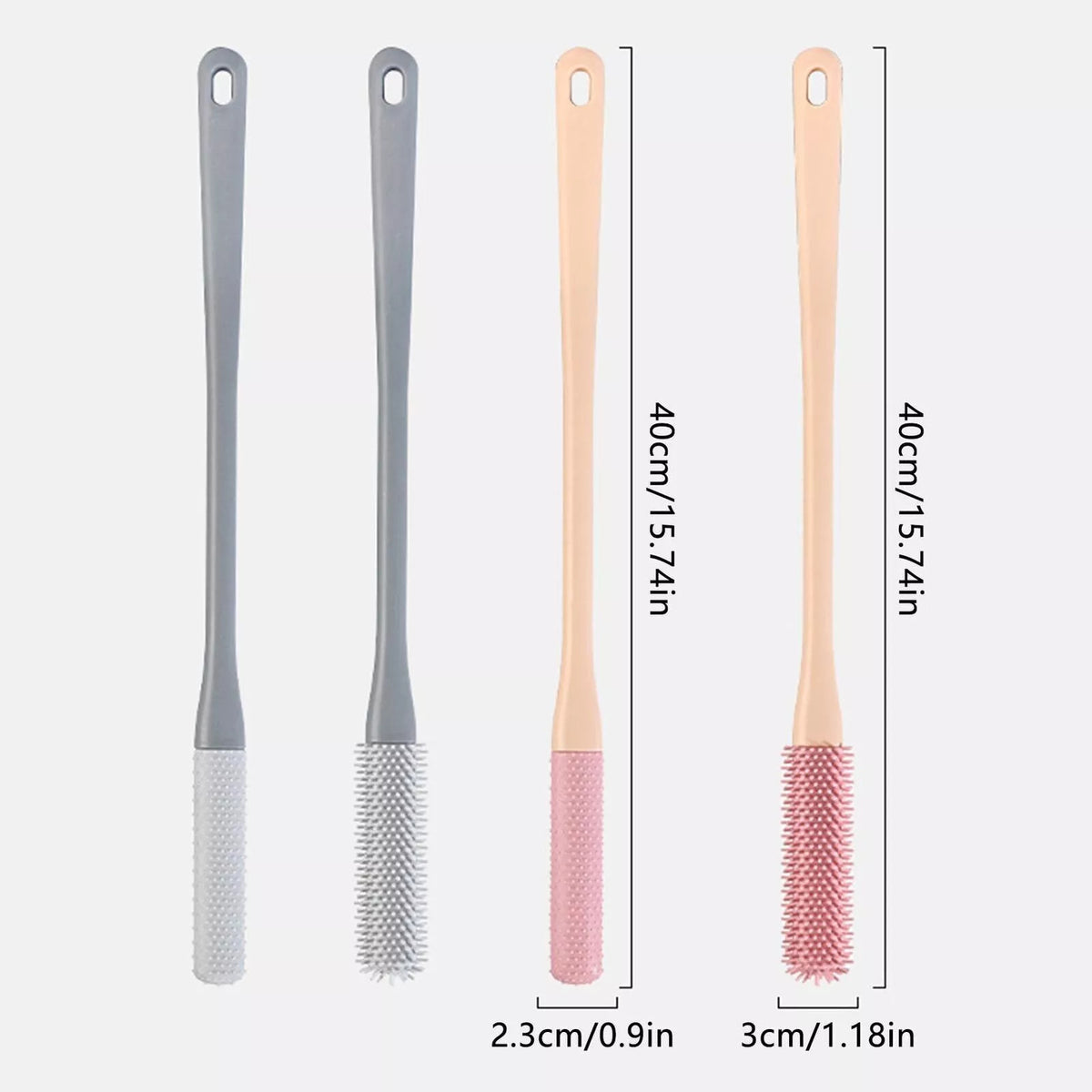 Toe Gap Cleaning Brush Set Long Handle Silicone Soft Rubber Deep Cleansing