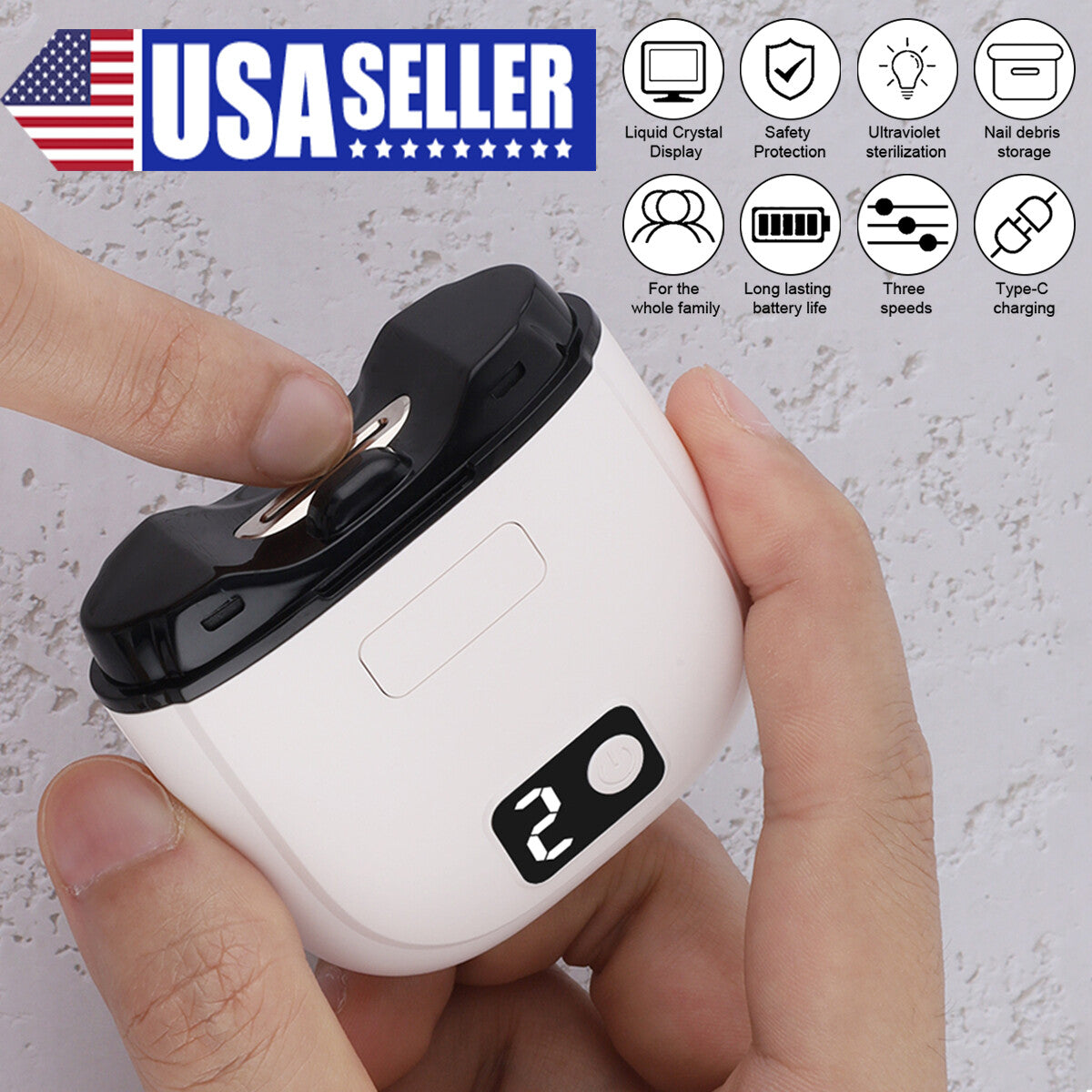 Electric Toe Nail Clipper for Thick Nails Automatic Pedicure Cutter