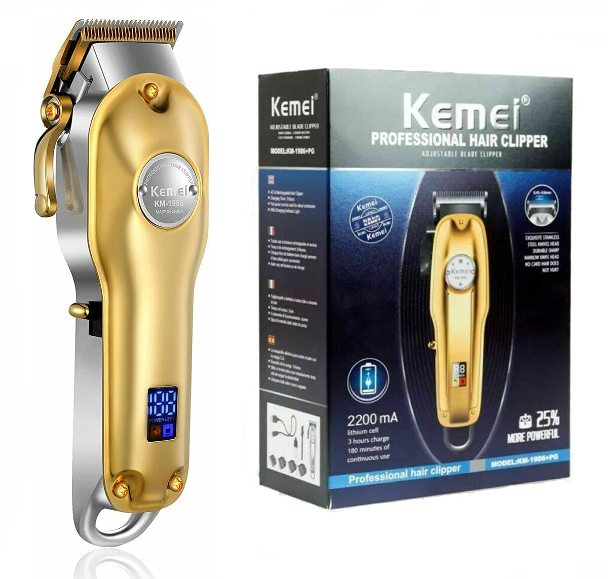 Cordless Professional Hair Clippers & Trimmer Kit with LED Display