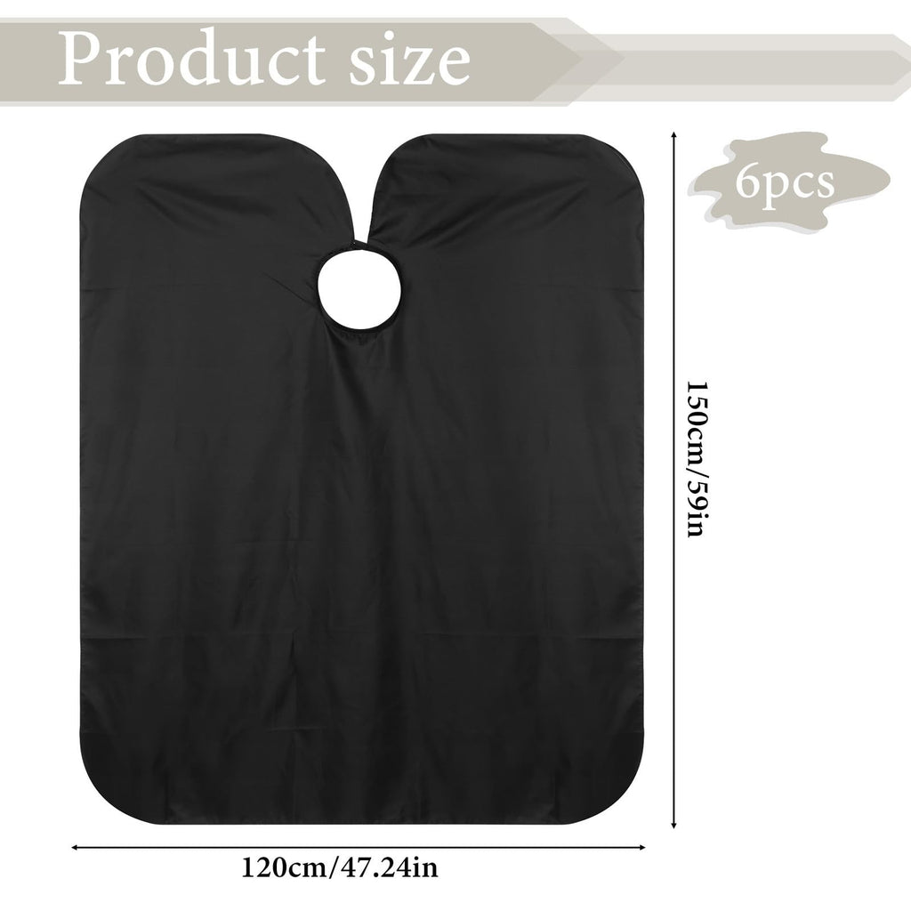 Large Waterproof Hair Salon Cape with Metal Snap Closure - 6 Pack