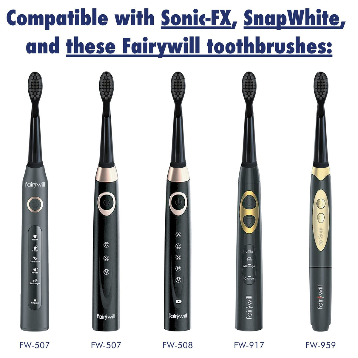 Electric Toothbrush Replacement Heads Soft Charcoal Bristles Pack of 8
