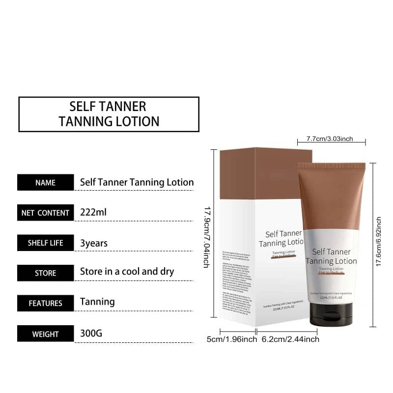 Herbal Self Tanner Lotion for Natural Sunless Bronze Glow - Hydrating Body Moisturizer