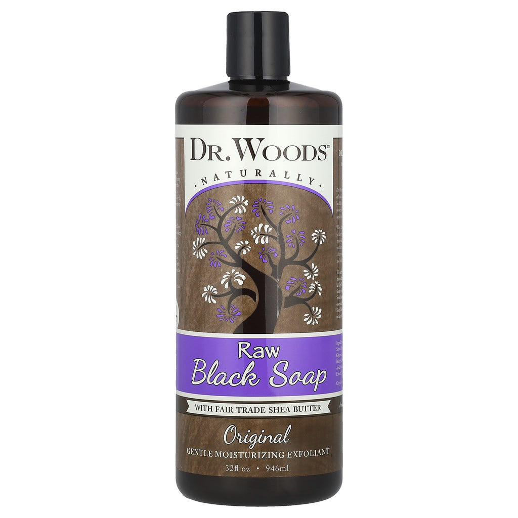 Black Soap with Fair Trade Shea Butter - Natural Exfoliating Body Bar 32oz