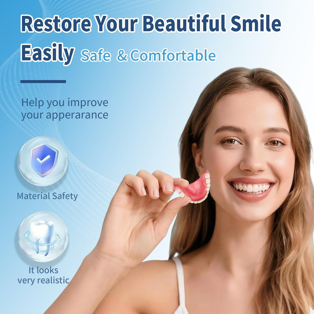 DIY Denture Temporary Veneers Kit for Women and Men - Natural White, Pack of 1