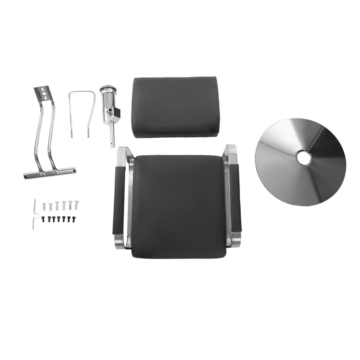 Rotatable Barber Chair Salon Chair with Carbon Steel Frame Black