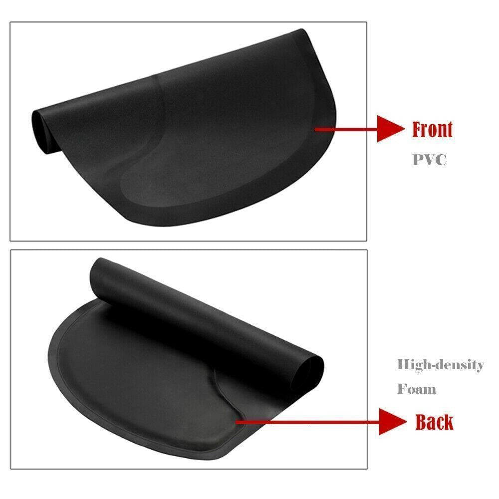 Salon Chair Mat 3x5 Feet Anti-Fatigue Floor Mat for Barber & Salon Chairs - Black Semi Circle