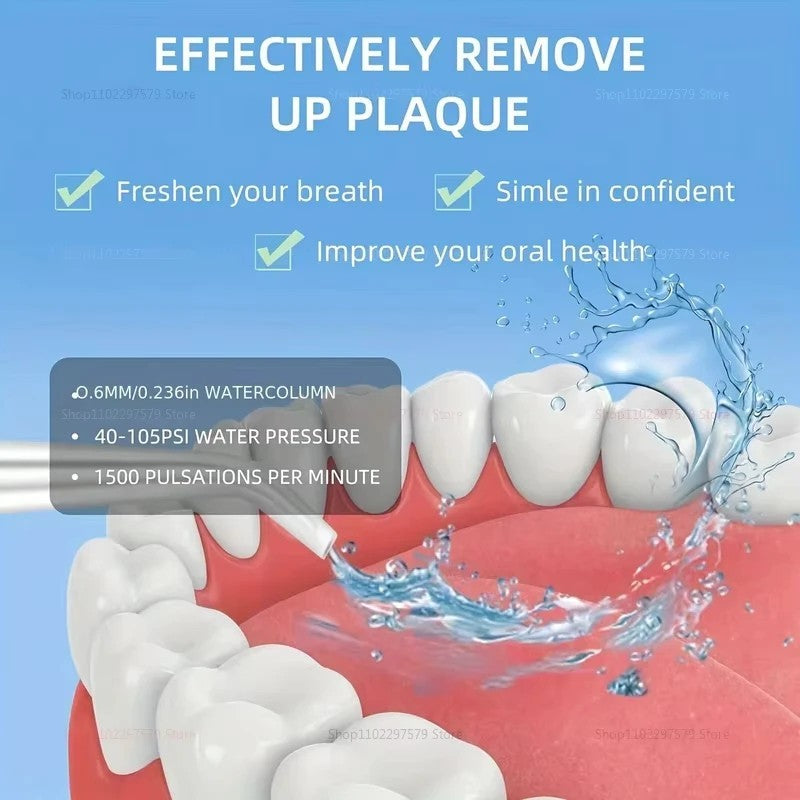 Cordless Water Flosser Dental Oral Irrigator with 3 Modes & 4 Tips