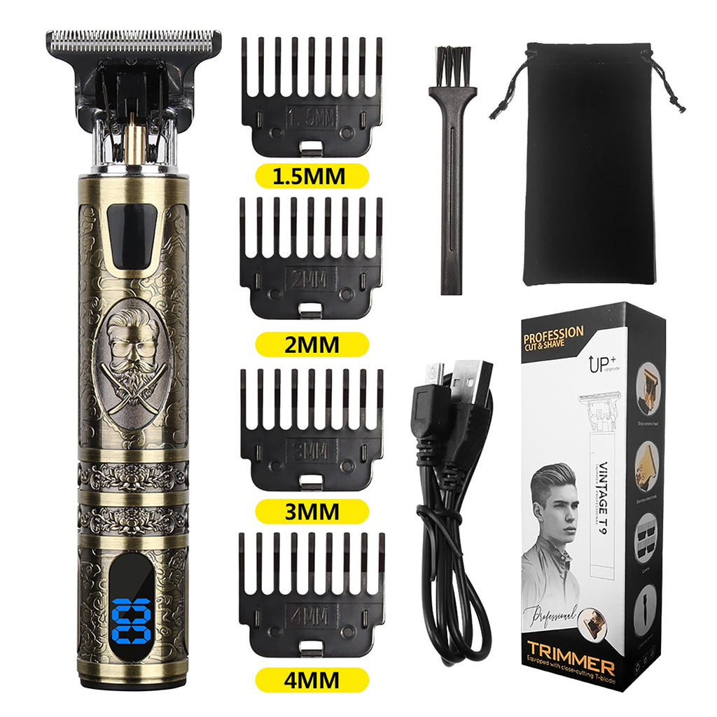 Men's Cordless Hair Clipper & Beard Trimmer Set - Waterproof Professional Grooming Machine
