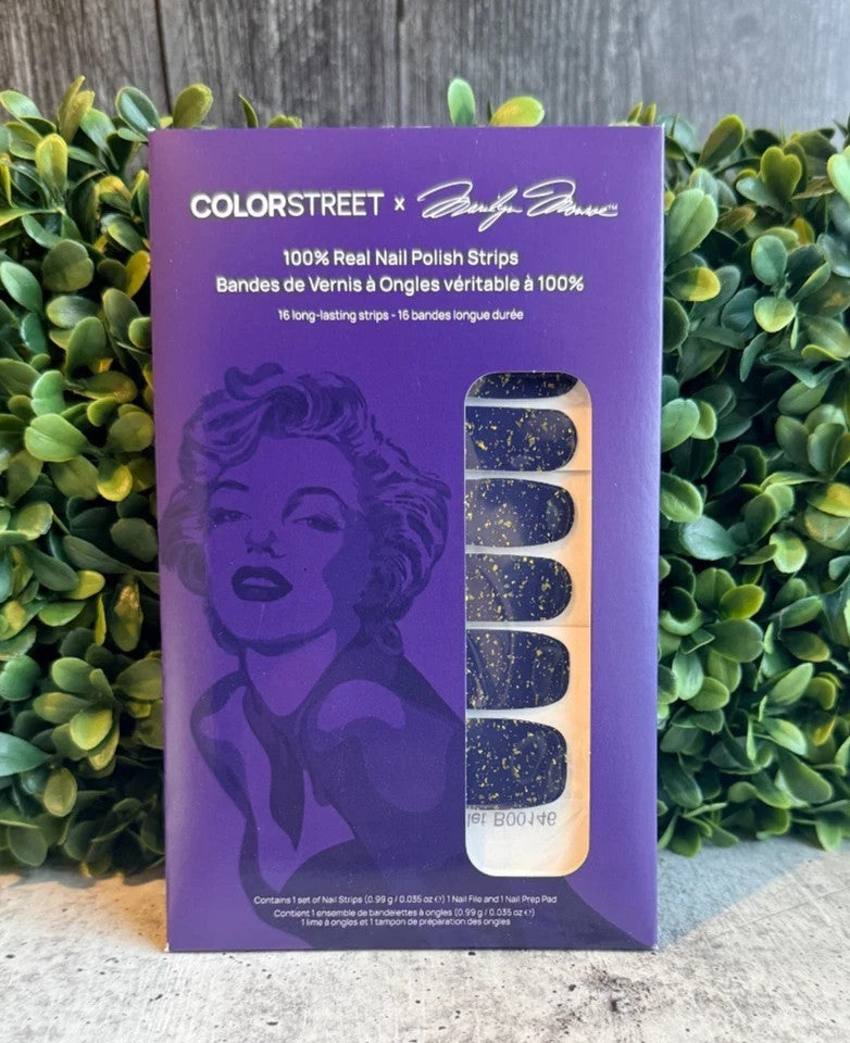 Glamorous Blue Glitter Nail Strips - Marilyn Monroe Collection