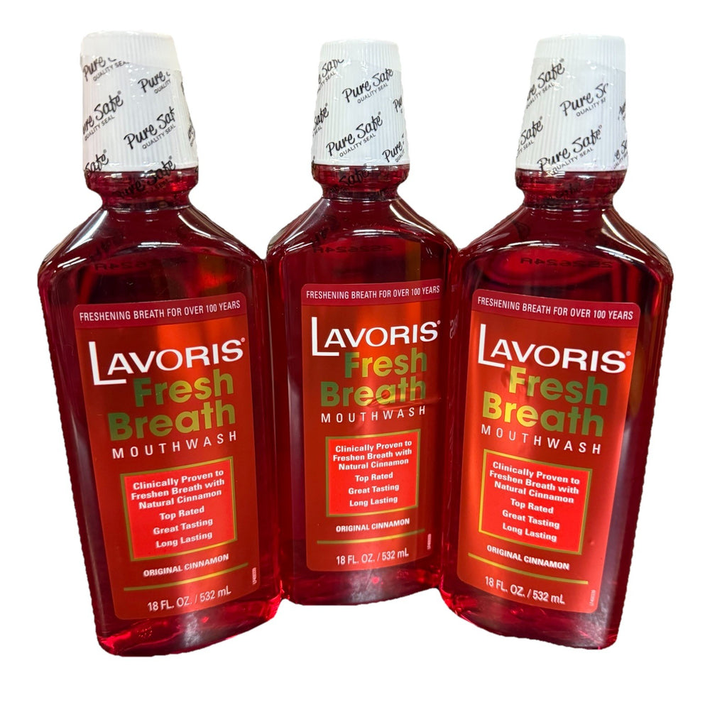 Fresh Breath Mouthwash Cinnamon Flavor 3 Bottles - Long Lasting & Clinically Proven