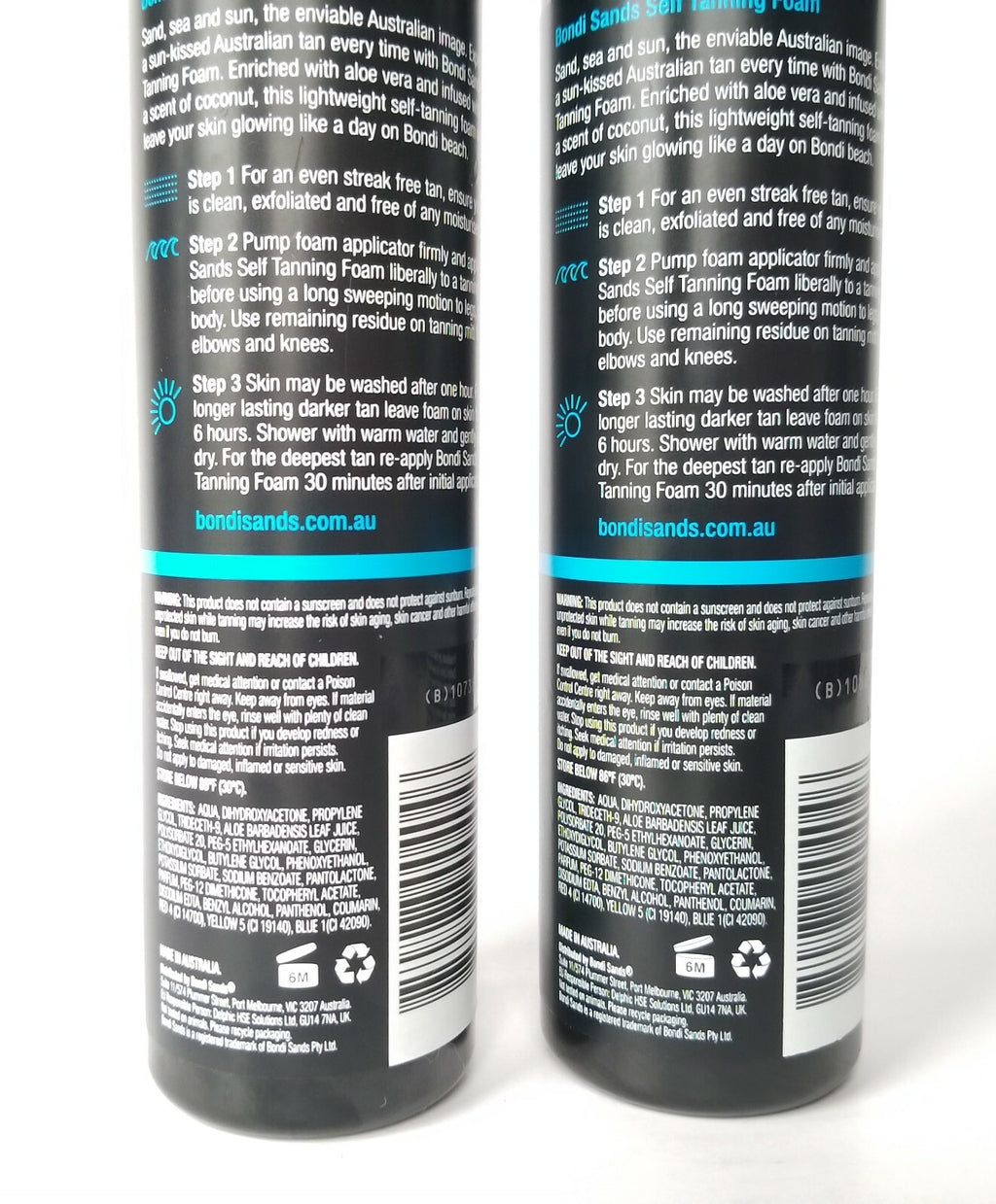 Self Tanning Foam DARK Coconut Scent 2 Pack - Australian Sun-Kissed Glow