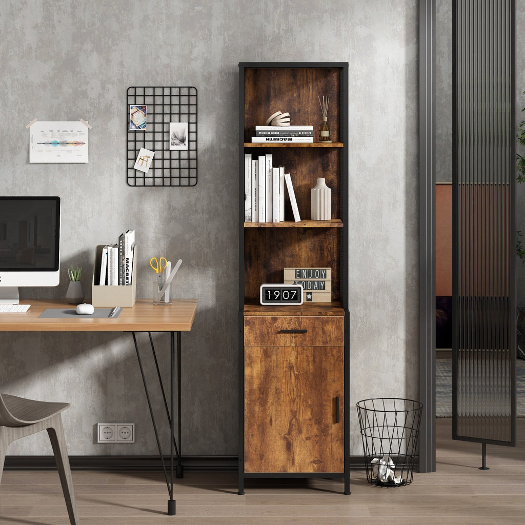 Salon Storage Cabinet for Hair Stylists with 3-Tier Shelves and Bottom Lockable Cabinet