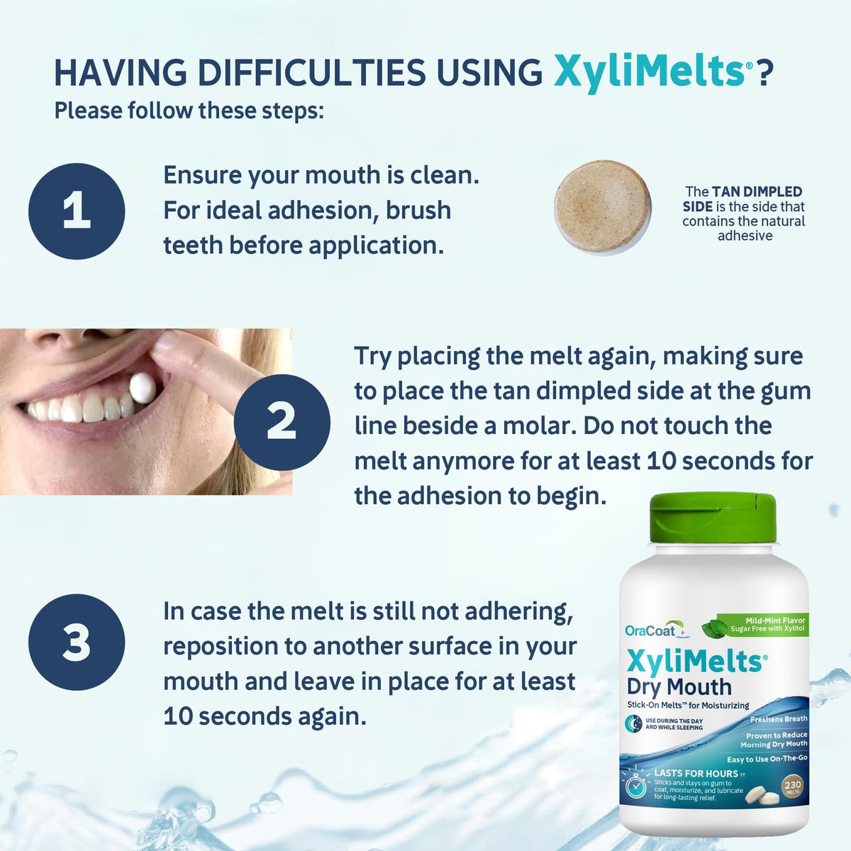 Dry Mouth Relief Discs - XyliMelts Mint Flavor, 230 Count, Long-Lasting