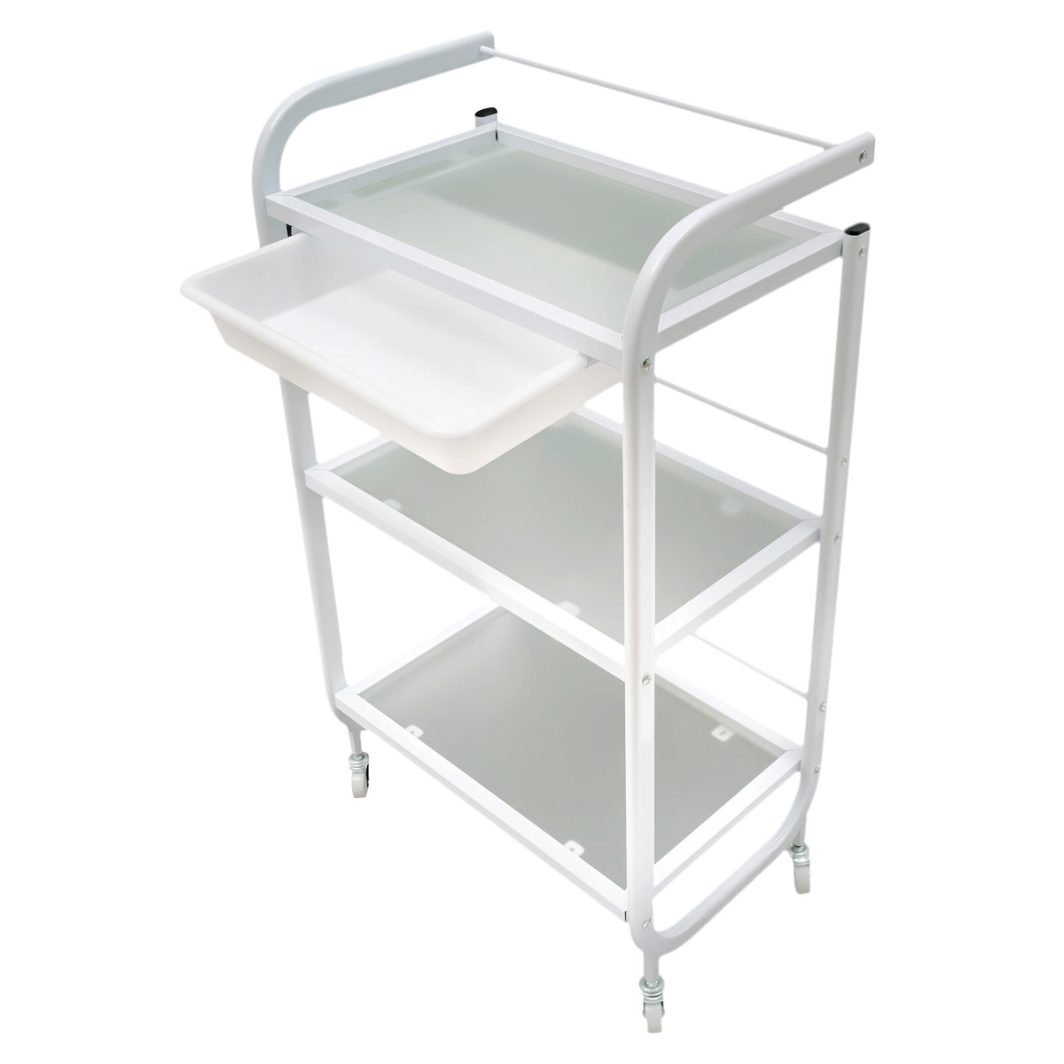 Rolling Trolley Cart with Wheels and Drawer for Salon & Spa Storage