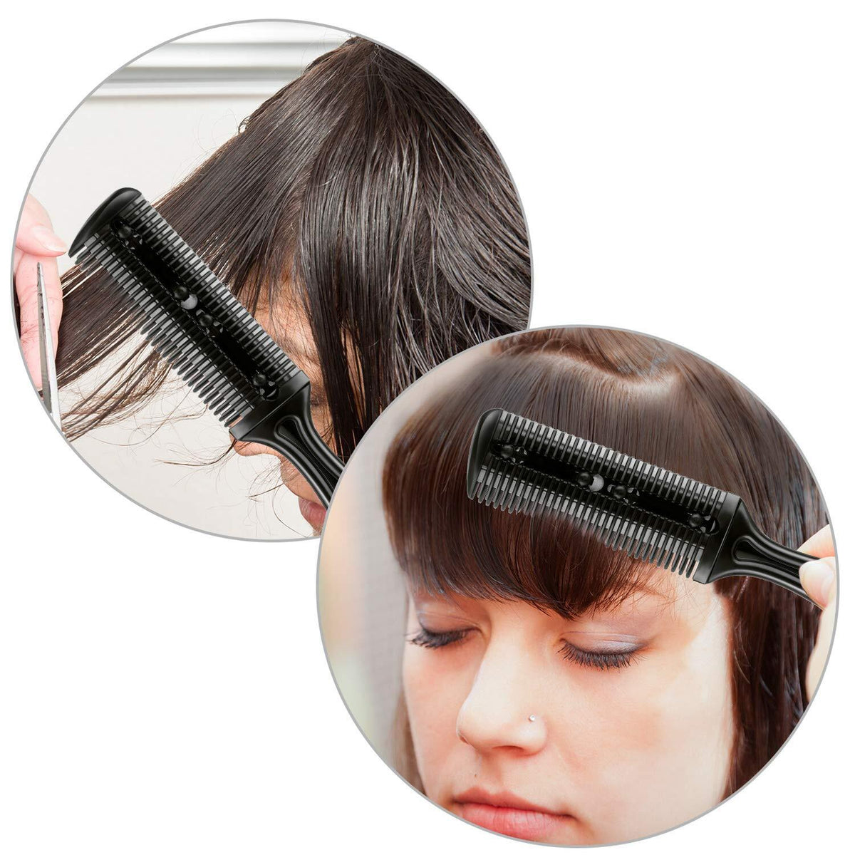 3 Pieces Razor Comb Set with 10 Razor Blades Hair Cutting Scissors