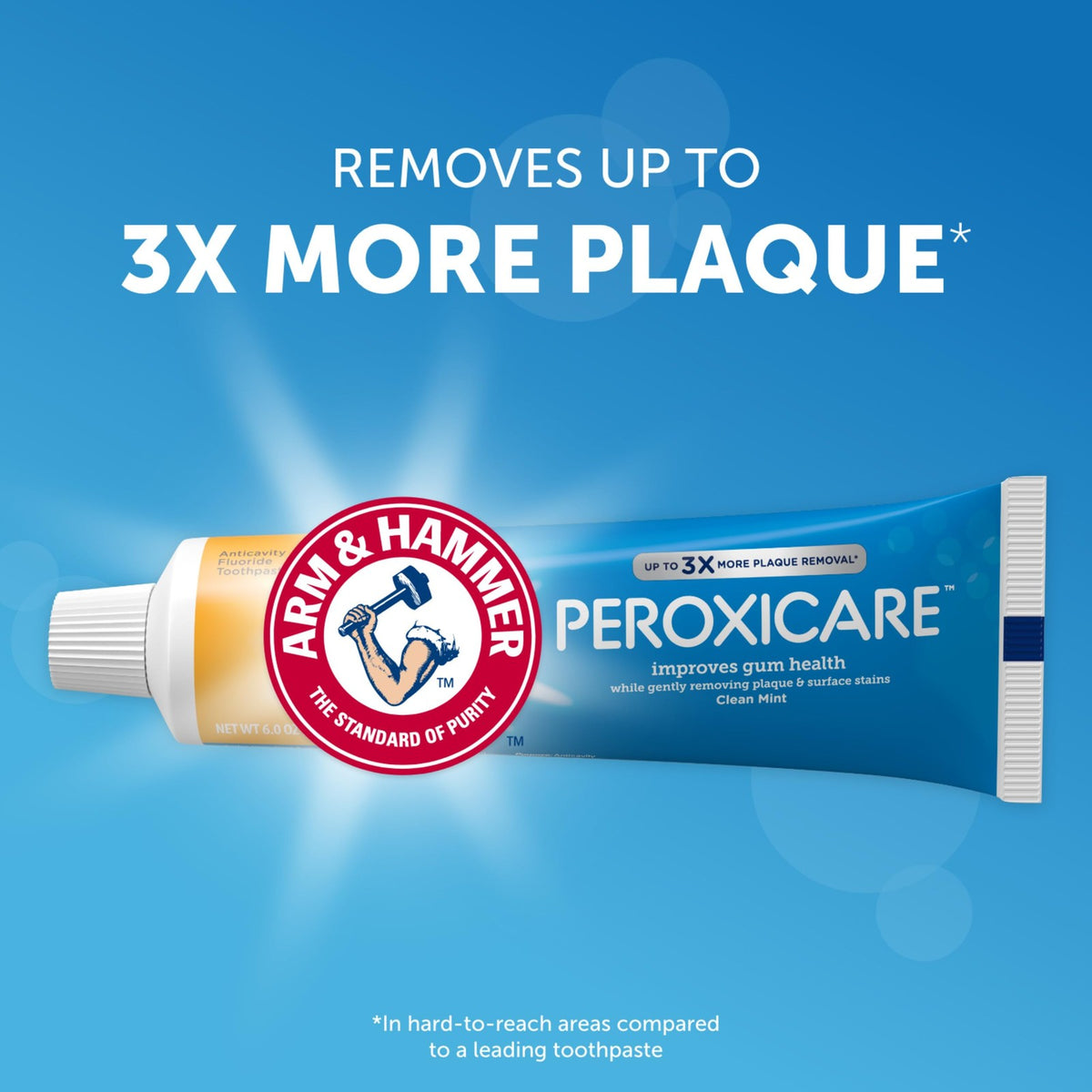 Arm & Hammer Peroxicare Toothpaste for Gum Health, Clean Mint, 6.0oz - Pack of 4