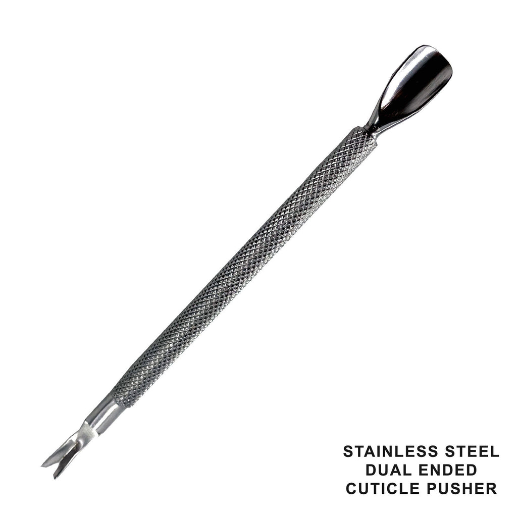 Stainless Steel Double-Ended Cuticle Pusher Nail Cleaner & Remover Manicure Tool