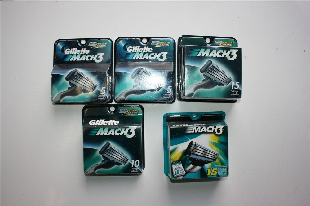 52 Gillette Mach 3 Razor Blade Cartridges Refills for Power & Manual Shavers