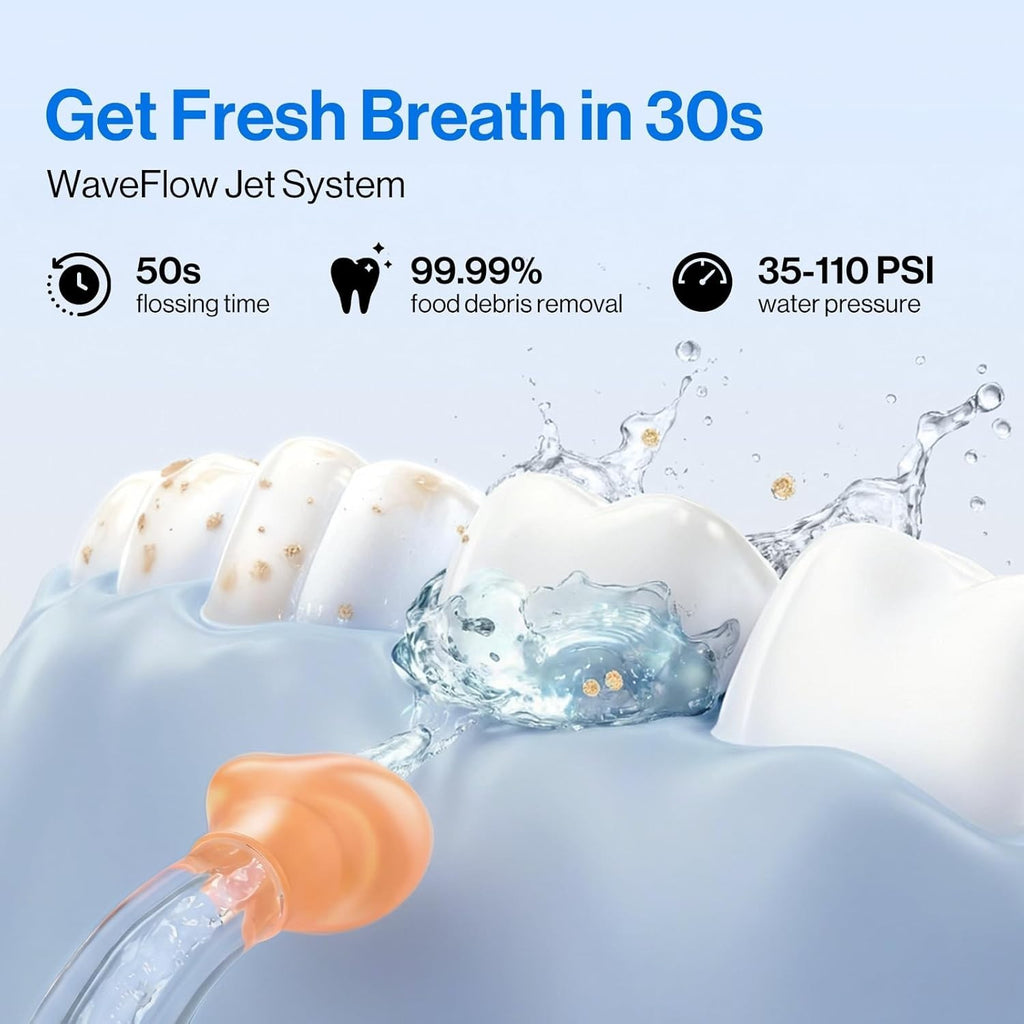 Portable Water Flosser for Travel – 95-Day Battery, 4 Modes, Nozzle