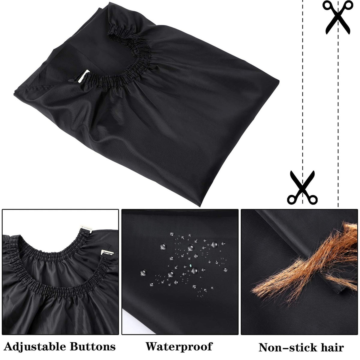 Professional Hair Cutting Cape with Adjustable Neck - Full Coverage Salon Apron