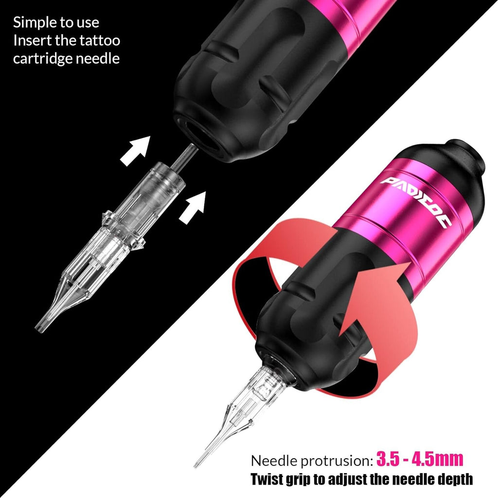 Wireless Tattoo Pen Machine Kit with Power Supply & Needles