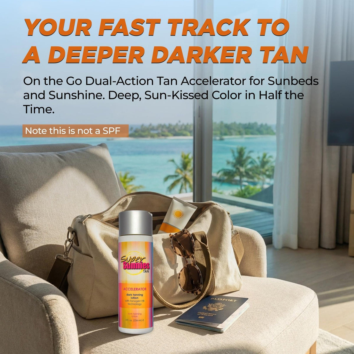 Dark Tanning Lotion with Bronzer - 8 Fl Oz Sunless Tanning Oil