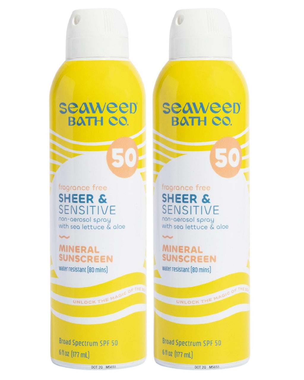 Mineral Sunscreen SPF 50 for Sensitive Skin - 6 Oz Pack of 2