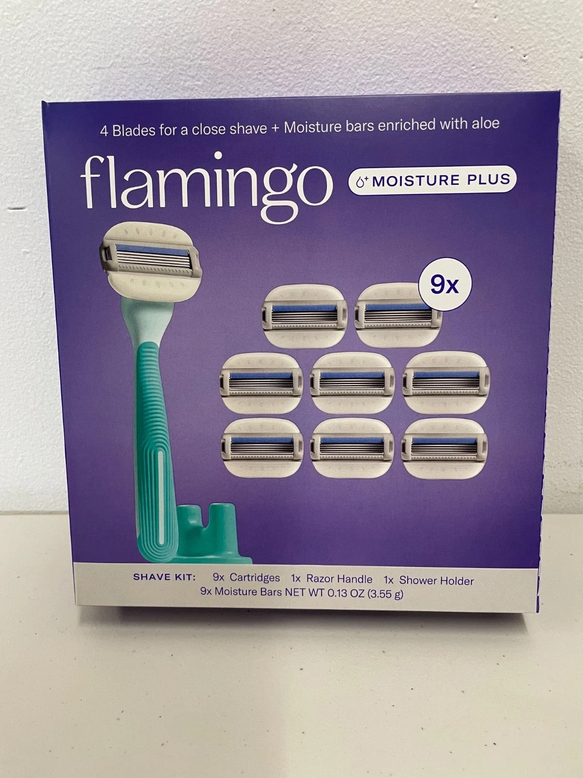 Moisture Plus Razor Kit with 9 Cartridges & Handle for Sensitive Skin
