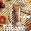 Self Tanning Gel - Sun-Kissed Glow, Low Odor, Face & Body, 2 Pack