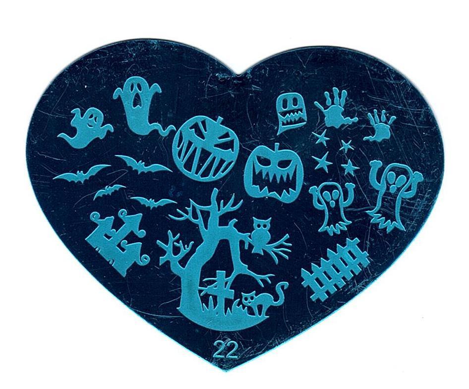5 Pack Nail Art Stamping Plates Set Heart Design Manicure Tools