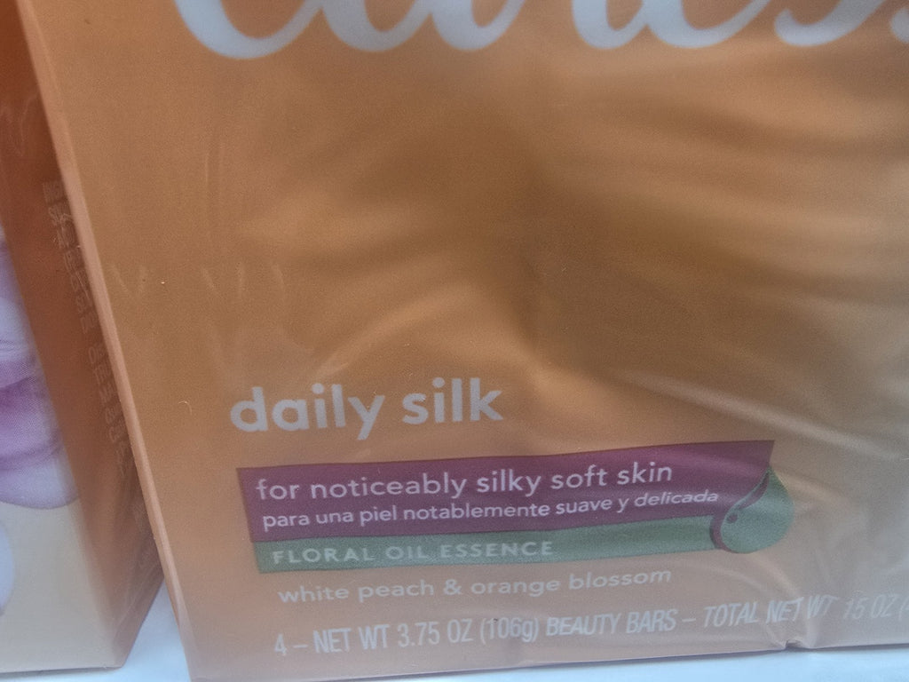 Caress Daily Silk Bar Soap White Peach & Orange Blossom - 8 Floral Oil Bars