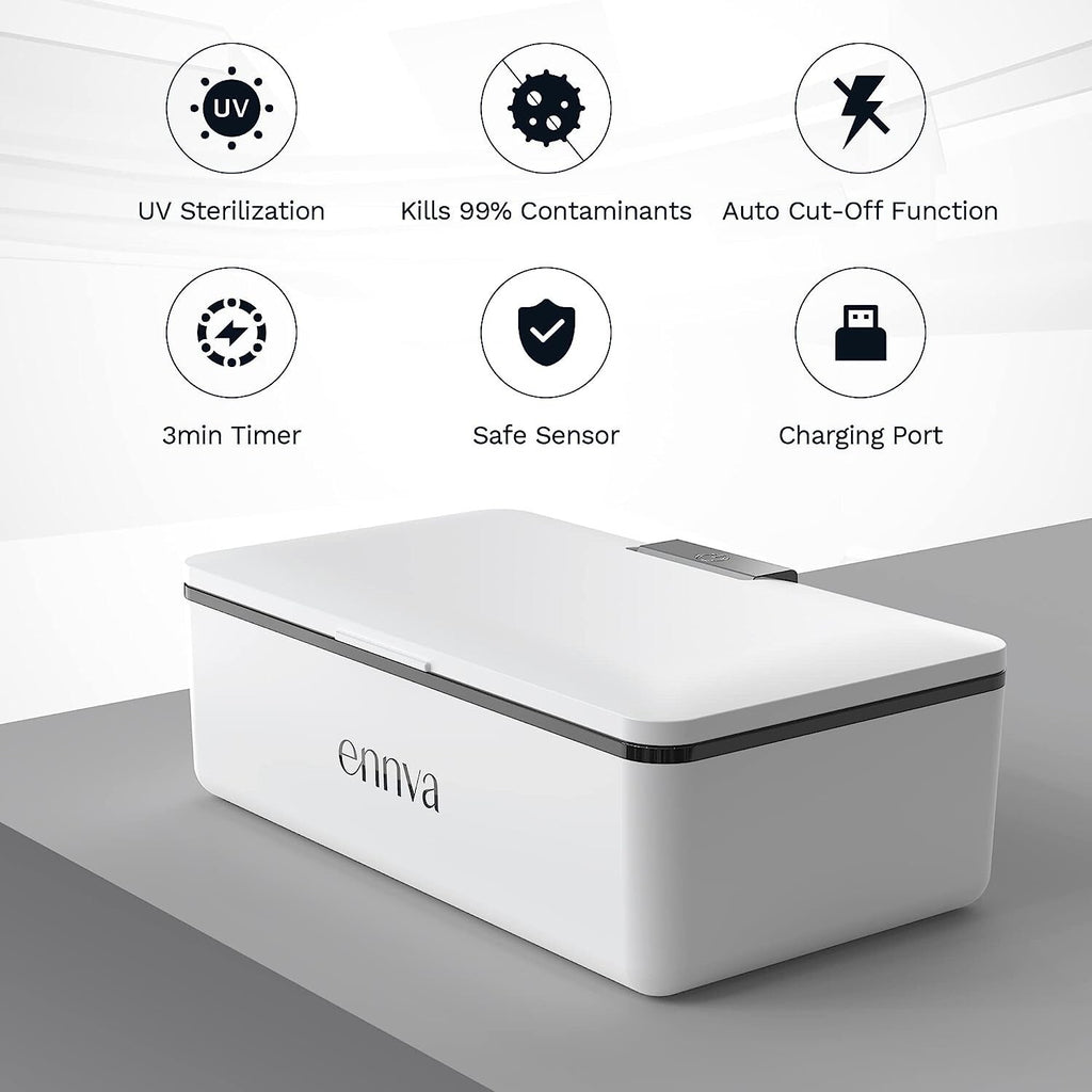Large UV-C Light Sanitizer Box - Portable Disinfection Sterilizer for Phone Keys Glasses