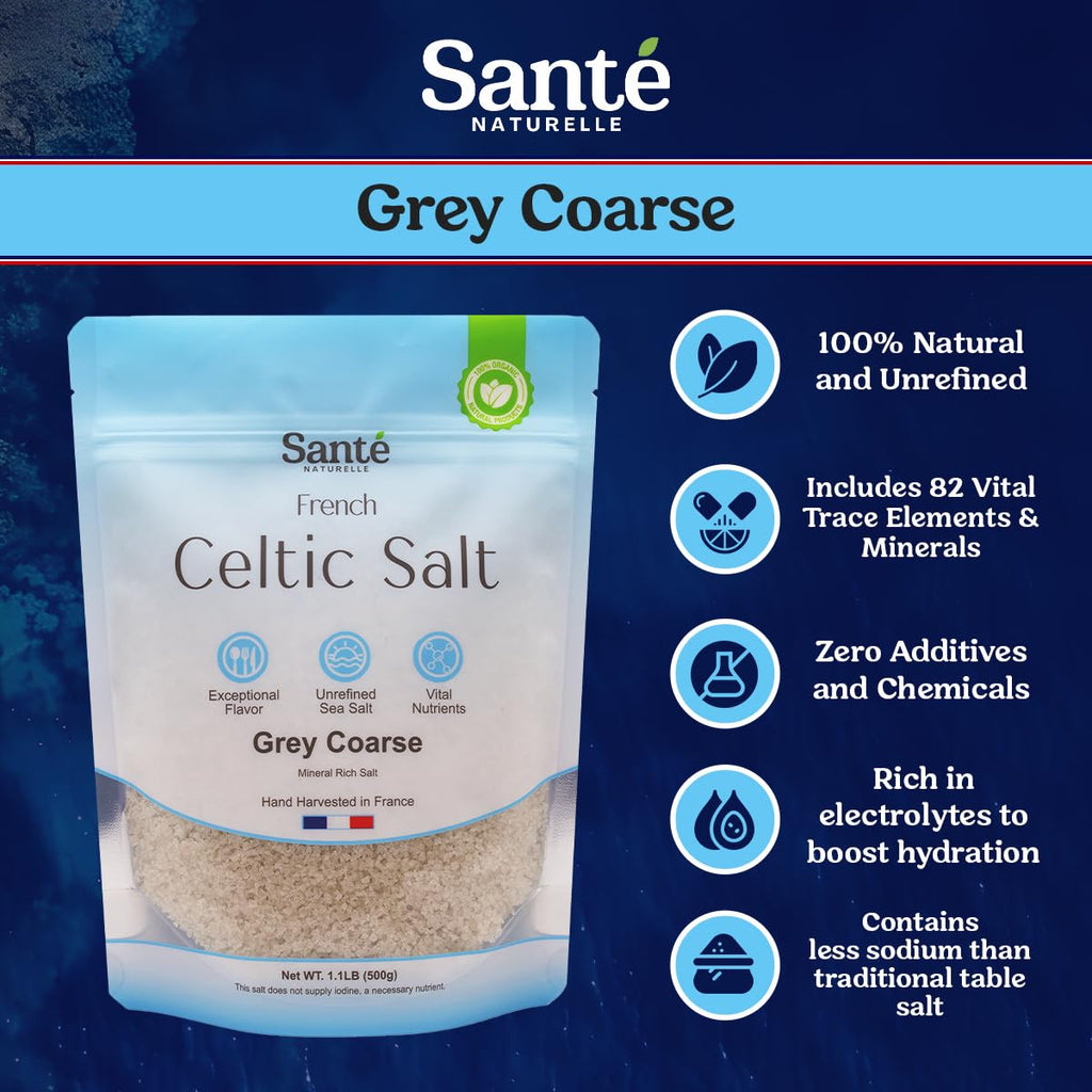 Coarse Celtic Sea Salt Organic Unrefined French Salt Pack of 3 - 1.1Lb
