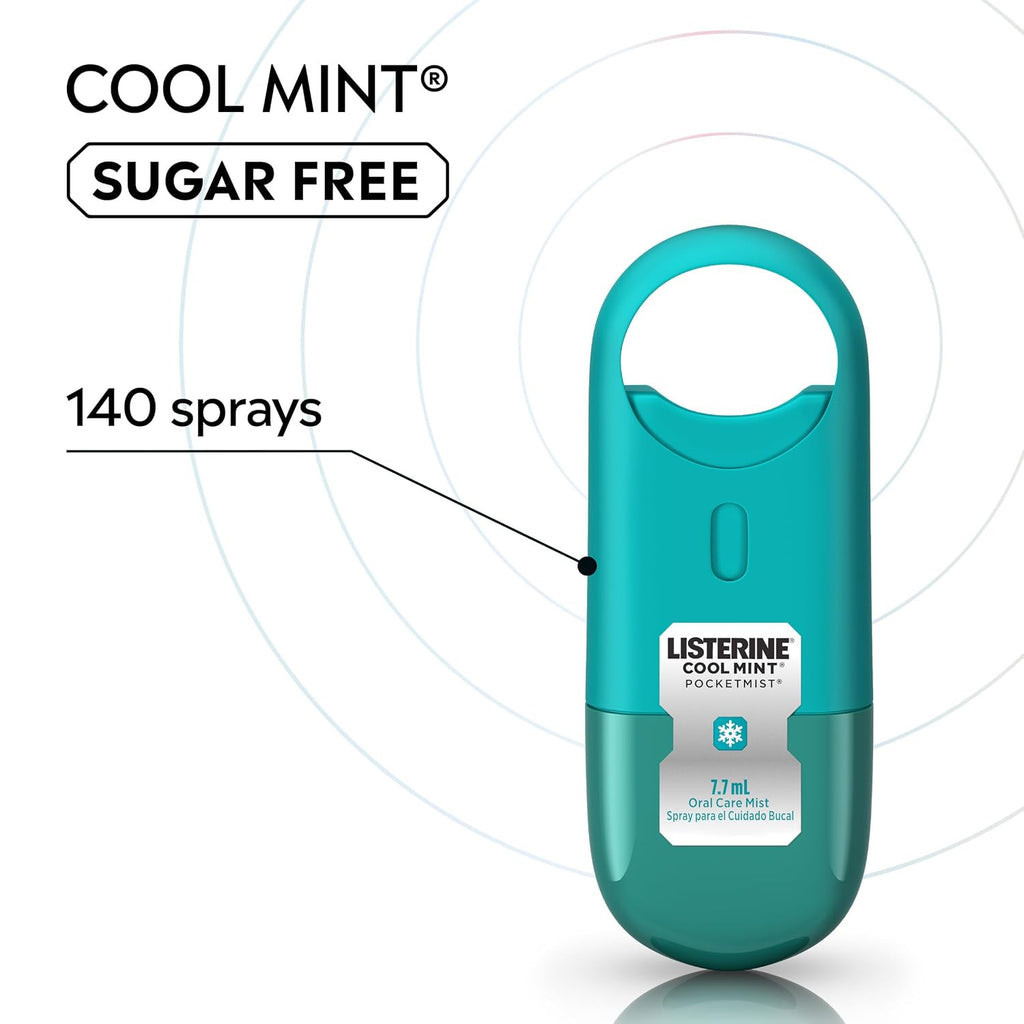 Portable Breath Freshener Spray - Cool Mint, Sugar-Free, Non-Aerosol, 2 Pack