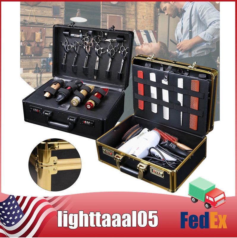 Portable Barber Tool Organizer Case with Locking Compartments for Travel and Salon Use