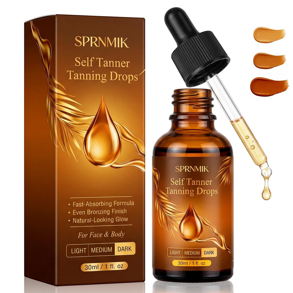 Self Tanning Drops for Face & Body - Natural Glow, Streak-Free, Hydrating