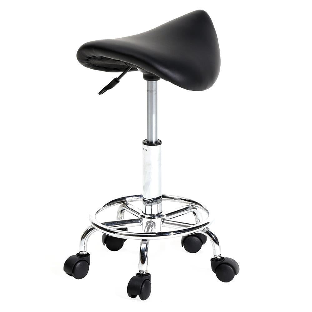 Adjustable Hydraulic Salon Stool with 5 Casters and 360° Swivel
